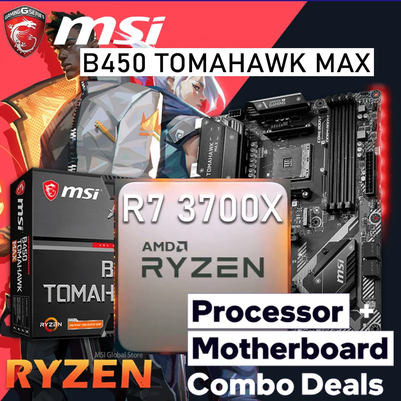 Материнская плата MSI B450 TOMAHAWK MAX, игровая, с процессором AMD Ryzen 7 3700X
Материнская плата MSI B450 TOMAHAWK MAX, игровая, с процессором AMD Ryzen 7 3700X
