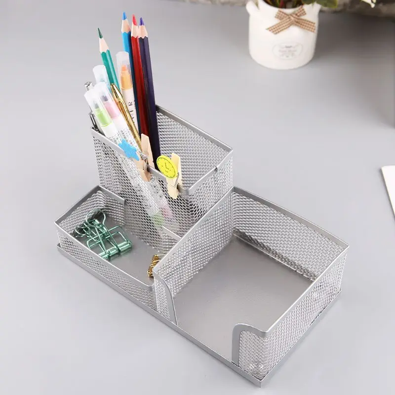 Metal Mesh Desk Organizer Pen Pencil Storage Holder with 3 Compartments for Home Office Students Supplies Accessories
Metal Mesh Desk Organizer Pen Pencil Storage Holder with 3 Compartments for Home Office Students Supplies Accessories