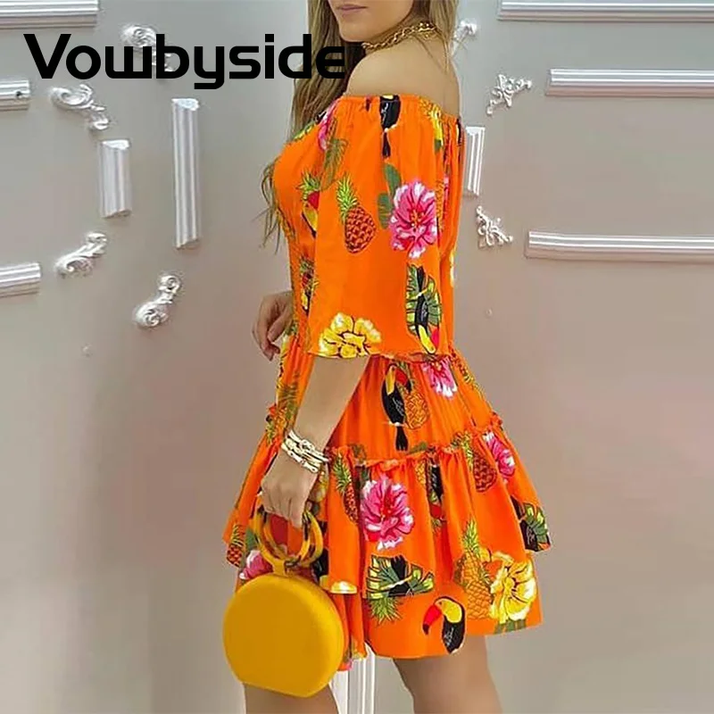 Tropical Print Off Shoulder Mini Summer Dress Women Bandeau Waist Casual Dress
Tropical Print Off Shoulder Mini Summer Dress Women Bandeau Waist Casual Dress