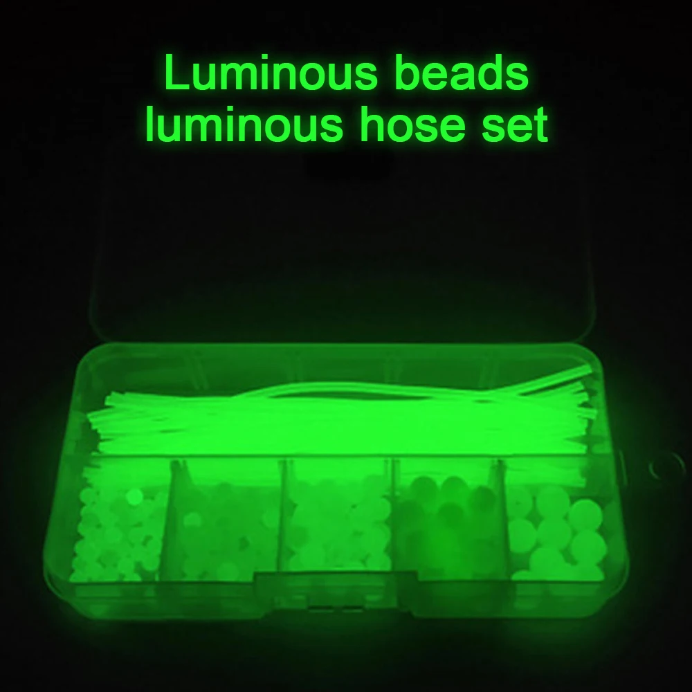 Luminous Fishing Beads Tube 170pcs/set Soft Rubber Floating Glow Fishing Beads Fishing Rig Tube Sleeve Accessories 
Luminous Fishing Beads Tube 170pcs/set Soft Rubber Floating Glow Fishing Beads Fishing Rig Tube Sleeve Accessories