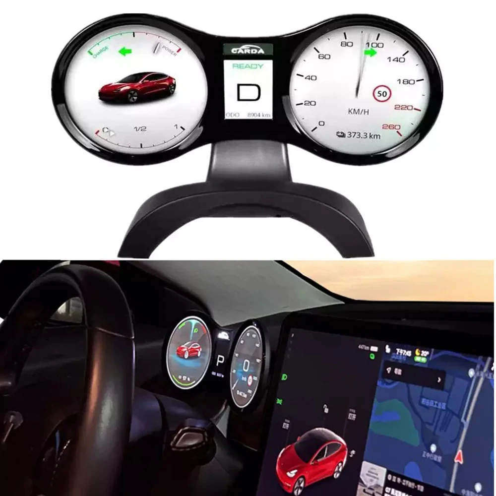 

Car Gauge LCD Instrument Cluster Retrofit Multimedia Digital Dashboard for Tesla Model 3 / Model Y Head-up Display Panel Gauges