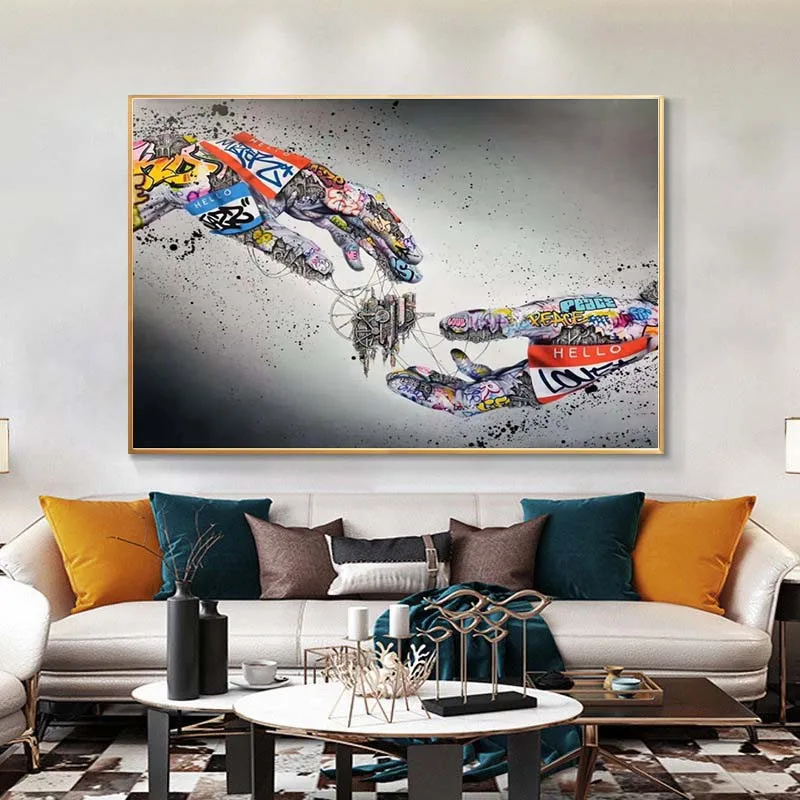 Lovers Hands Graffiti Art Canvas Painting Wall Art Street Posters and Prints on Canvas Decorative Picture for Living Room Decor
Lovers Hands Graffiti Art Canvas Painting Wall Art Street Posters and Prints on Canvas Decorative Picture for Living Room Decor