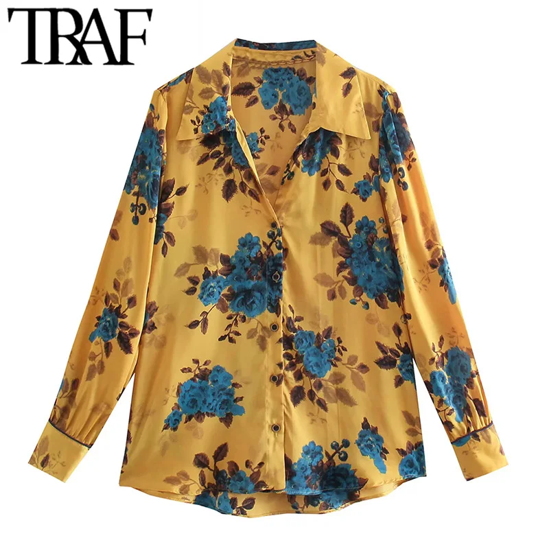 TRAF Women Fashion Floral Print Soft Touch Blouses Vintage Long Sleeve Button-up Female Shirts Blusas Chic Tops
TRAF Women Fashion Floral Print Soft Touch Blouses Vintage Long Sleeve Button-up Female Shirts Blusas Chic Tops