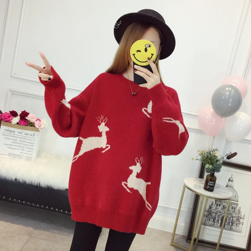 Plus fertilizer XL women's 200 kg fat mm autumn and winter 2019 new loose warm deer bottoming sweater women plus size
Plus fertilizer XL women's 200 kg fat mm autumn and winter 2019 new loose warm deer bottoming sweater women plus size