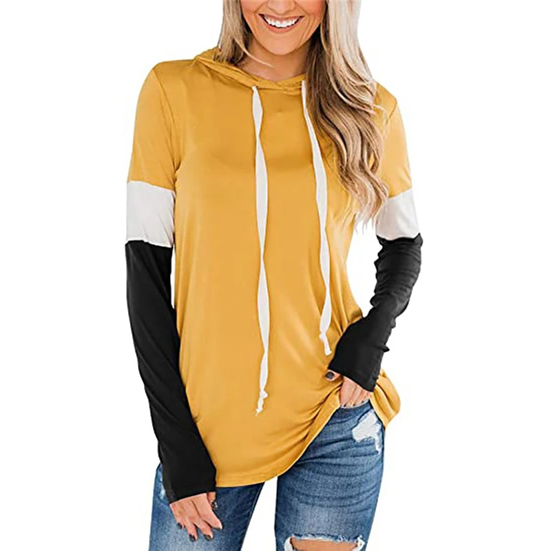 Women Color Block Hoodie Long Sleeve Drawstring Pullover Casual Style Sweatshirt Autumn Winter Hooded Long-sleeved Top Pullovers
Women Color Block Hoodie Long Sleeve Drawstring Pullover Casual Style Sweatshirt Autumn Winter Hooded Long-sleeved Top Pullovers