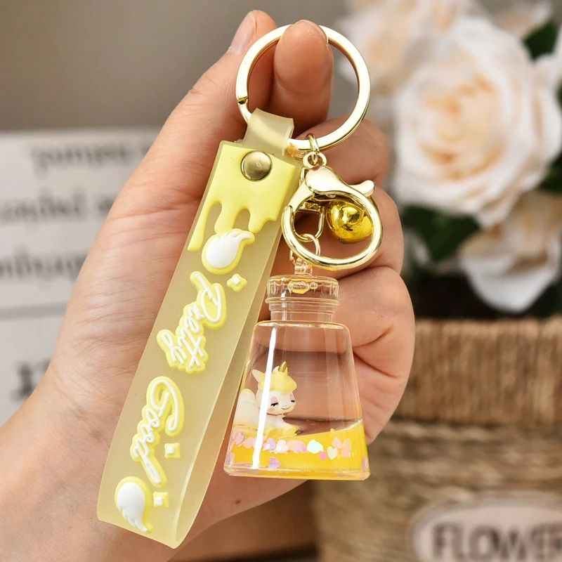 

Acrylic Keychain Liquid Floating Unicorn Keychain Key Chain Keyring Bag Charm Milk Tea Cup Pendant Gift for Women 3.4*4.9cm New
