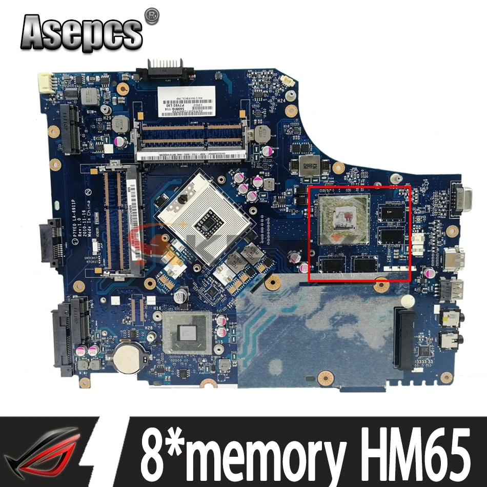 P7YE0 LA 6911P материнская плата для ноутбука For Acer aspire 7750 7750G MBRMK02001 MB. RMK02.001 8 * Память HM65