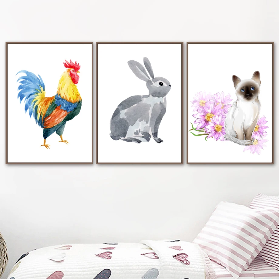 Abstract Color Cock Cute Rabbit Cat Animal Nordic Posters And Print Wall Art Canvas Painting Pictures For Living Room Home Decor
Abstract Color Cock Cute Rabbit Cat Animal Nordic Posters And Print Wall Art Canvas Painting Pictures For Living Room Home Decor