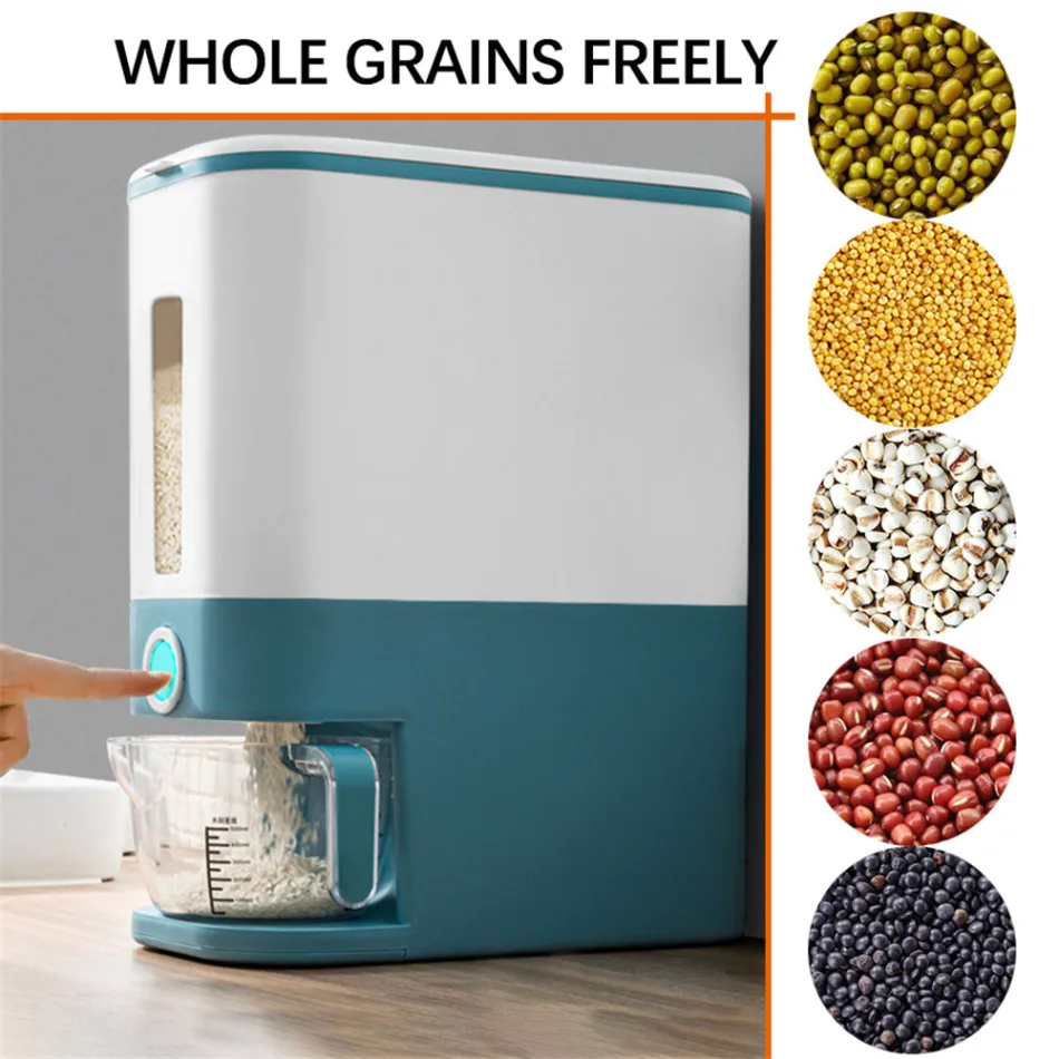 Kitchen Quantitative Rice Storage Box Bucket Moisture-proof Insect-proof Sealed Cereal Dry Food Grain Storage Bin Rice Container
Kitchen Quantitative Rice Storage Box Bucket Moisture-proof Insect-proof Sealed Cereal Dry Food Grain Storage Bin Rice Container