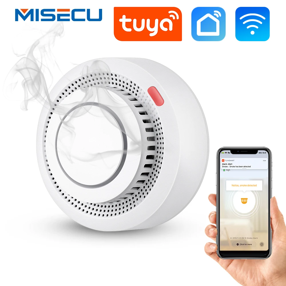 MISECU Tuya Wireless Wifi Smoke Detector High Sensitive Smart Smoke Alarm System Fire Sensor Home Security Protection System
MISECU Tuya Wireless Wifi Smoke Detector High Sensitive Smart Smoke Alarm System Fire Sensor Home Security Protection System