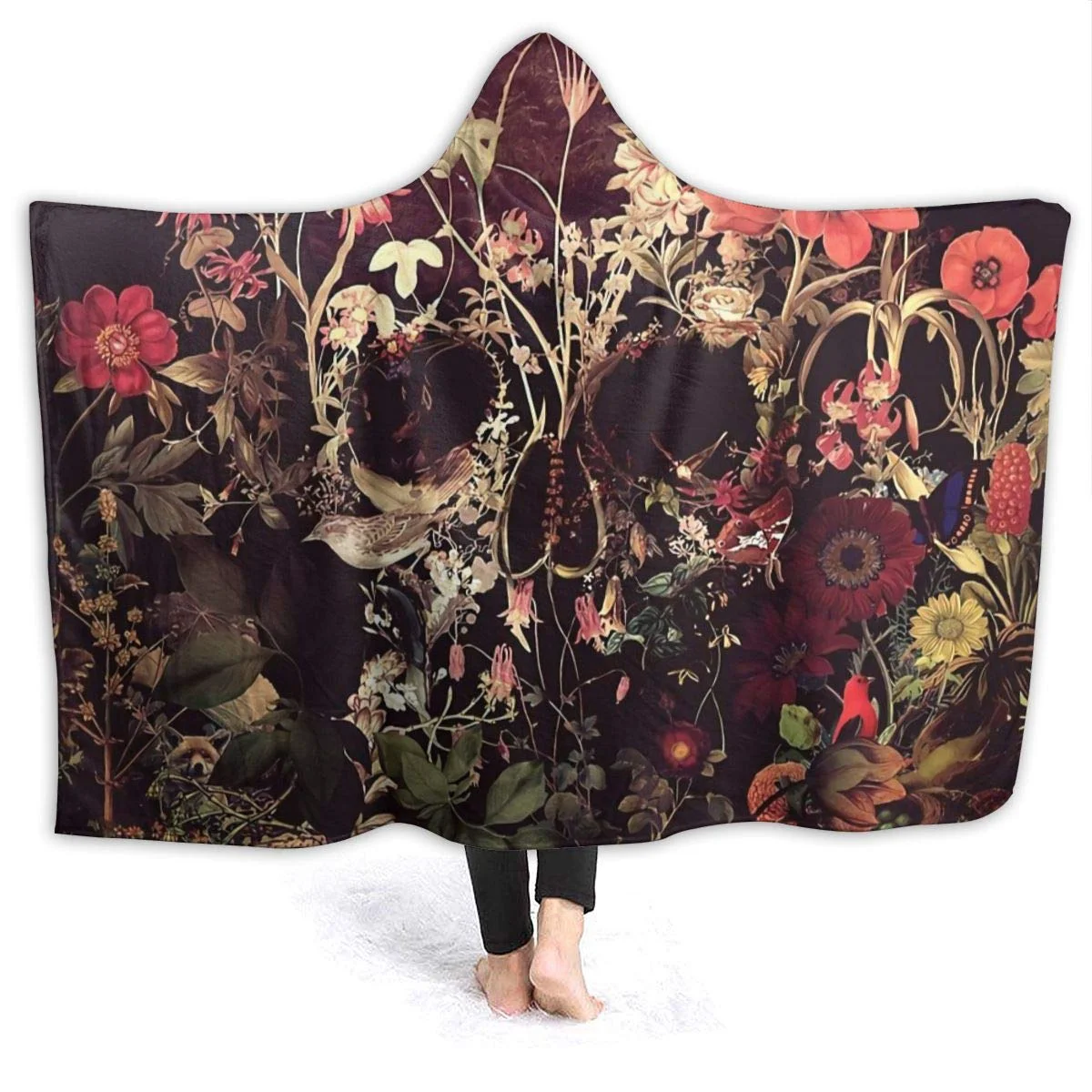 Gothic Skull Flower Colorful Retro Sugar Skull Flannel Wearable Blanket Robe Wrapped Cloth Super Soft Outdoor Hooded Blanket
Gothic Skull Flower Colorful Retro Sugar Skull Flannel Wearable Blanket Robe Wrapped Cloth Super Soft Outdoor Hooded Blanket