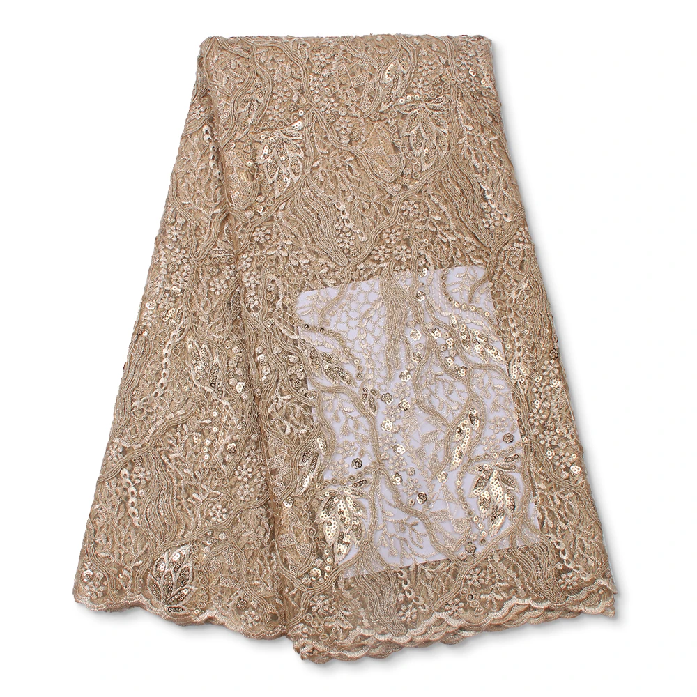PGC Nigerian Lace Fabrics Gold African Lace Fabric 2021 High Quality Lace With Sequins French Lace Fabric For Sewing YA4602B-2
PGC Nigerian Lace Fabrics Gold African Lace Fabric 2021 High Quality Lace With Sequins French Lace Fabric For Sewing YA4602B-2