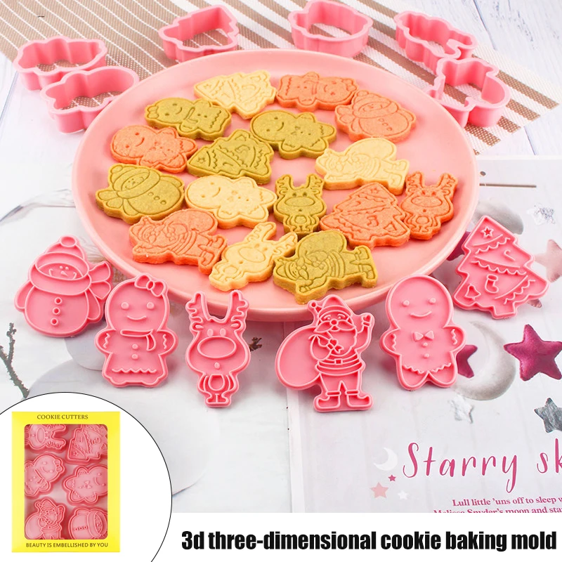 6pcs/set Cute Cartoon DIY Biscuit Mould Stencil Christmas Cookie Mold Cutter 3d Cookie ABS Plastic Baking Mould Cookie Cake Tool
6pcs/set Cute Cartoon DIY Biscuit Mould Stencil Christmas Cookie Mold Cutter 3d Cookie ABS Plastic Baking Mould Cookie Cake Tool