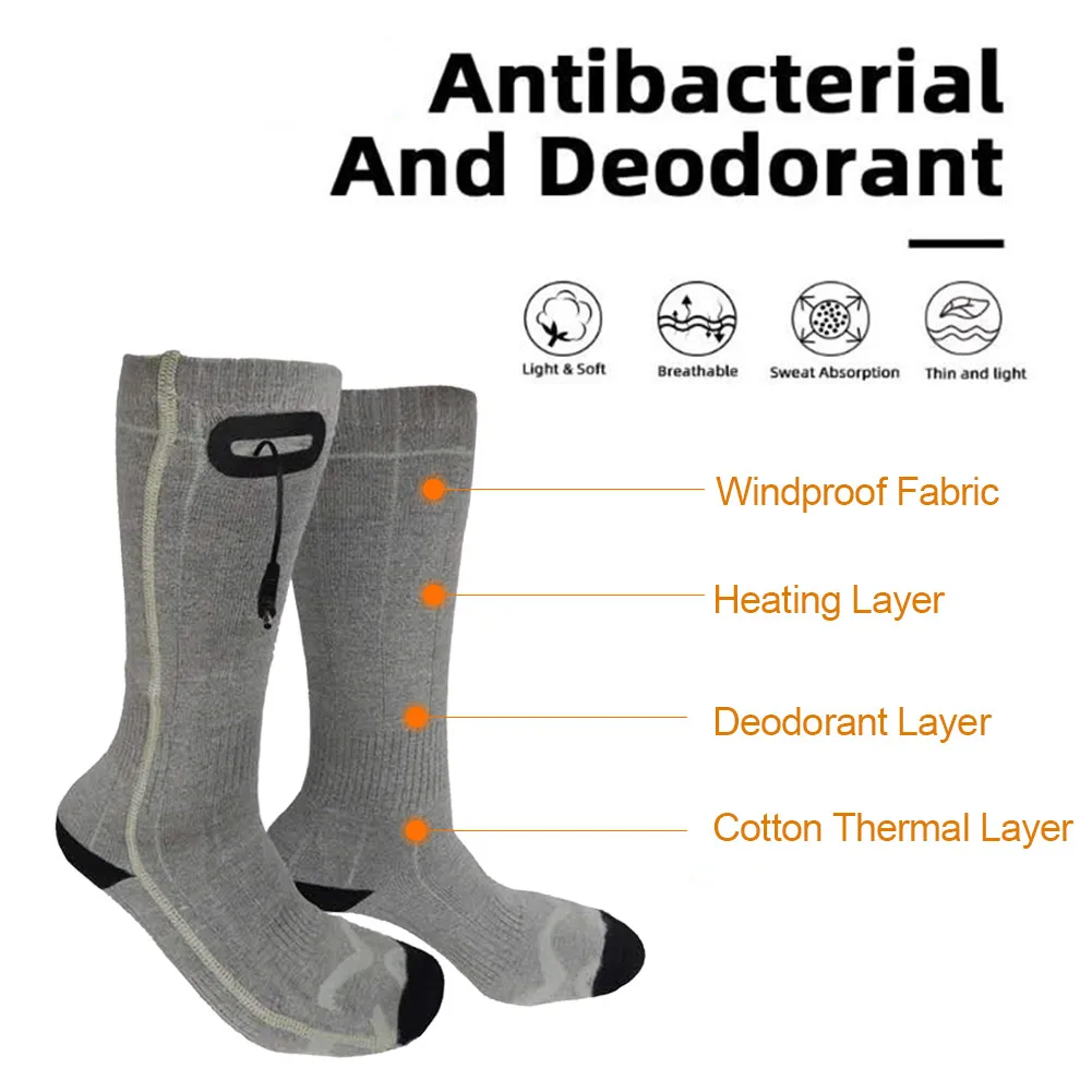 Winter Electric Heating Socks USB Rechargeable Adjustable Temperature Warm Heated Socks Foot Warmer Unisex Thermal High Quality
Winter Electric Heating Socks USB Rechargeable Adjustable Temperature Warm Heated Socks Foot Warmer Unisex Thermal High Quality