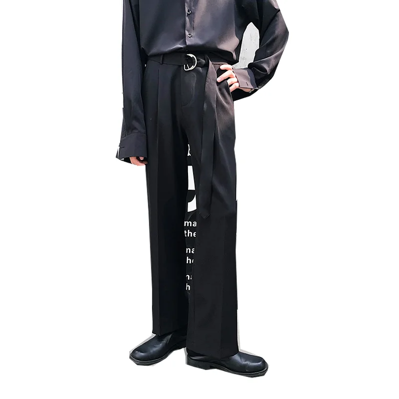 

Pantalón retro con cinturón informal y de negocios en 3 colores para hombre, ropa de calle para hombre, pantalones bombachos de