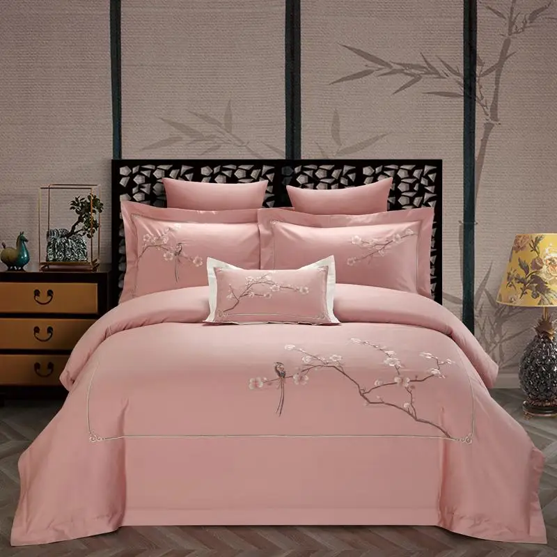 Blossom Birds Embroidery Chic Duvet Cover set Egyptian Cotton Vintage Bedding Set Bed sheet set Pillowcase 4Pcs Queen King size
Blossom Birds Embroidery Chic Duvet Cover set Egyptian Cotton Vintage Bedding Set Bed sheet set Pillowcase 4Pcs Queen King size