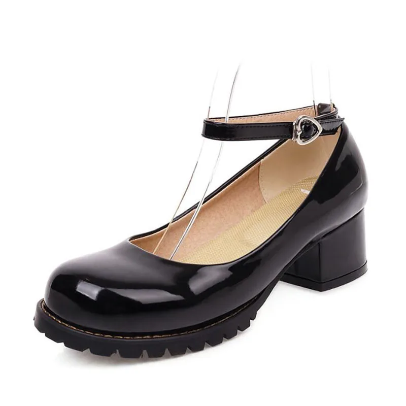 Large round toe mid-heel patent leather retro college style women's shoes black and white oxford shoes buckle ankle strap pumps
Large round toe mid-heel patent leather retro college style women's shoes black and white oxford shoes buckle ankle strap pumps