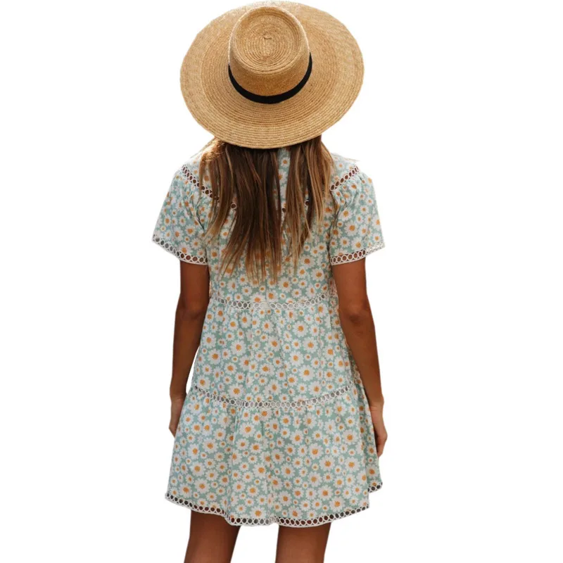 Summer Women's Dress Loose Casual Printing Round Neck Lace Stitching Dresses Streetwear Vestidos De Fiesta De Noche Em*
Summer Women's Dress Loose Casual Printing Round Neck Lace Stitching Dresses Streetwear Vestidos De Fiesta De Noche Em*