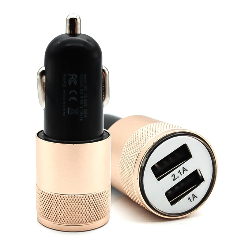 Небольшой двухместный Сталь зарядных порта USB для автомобиля Зарядное