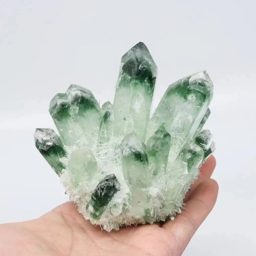 1pc 400g-1000g Natural Stone Green Phantom Clear Quartz Cluster with Yellow Citrine Point for Healing 
1pc 400g-1000g Natural Stone Green Phantom Clear Quartz Cluster with Yellow Citrine Point for Healing