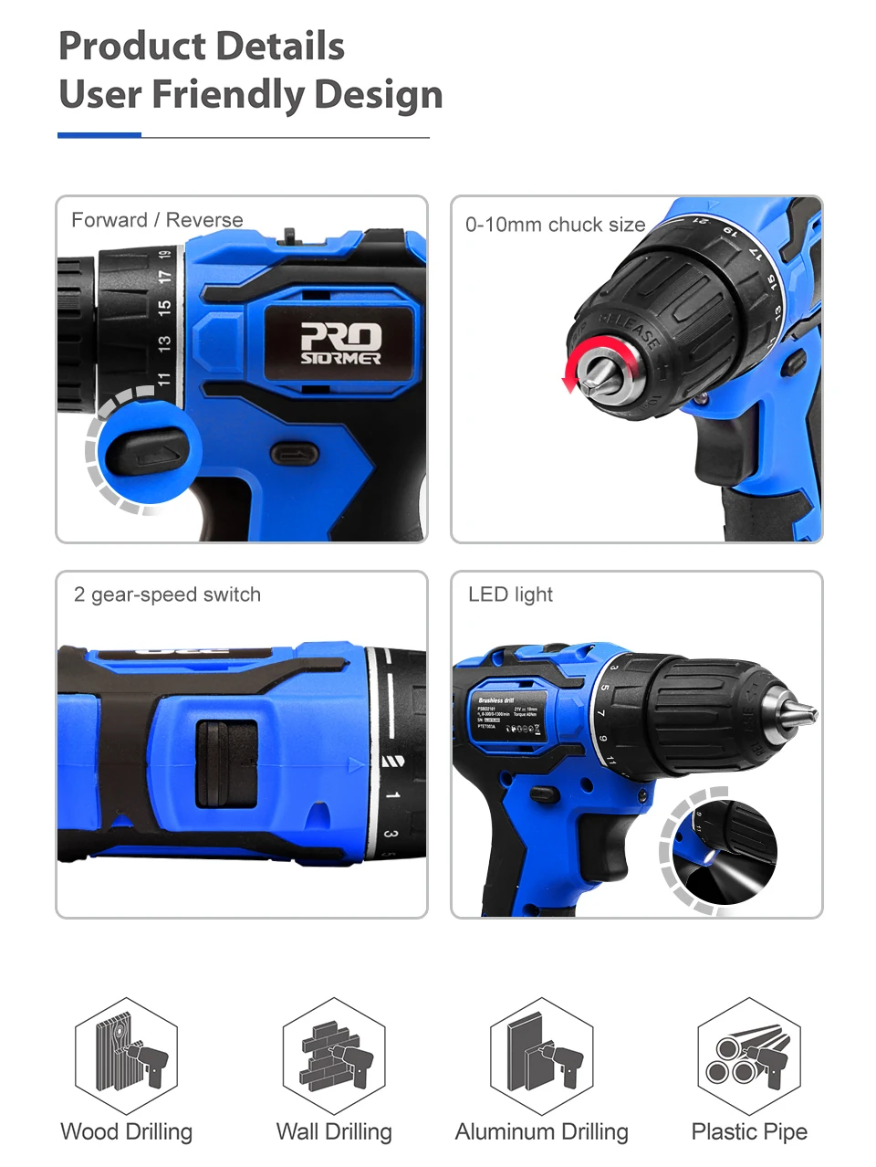 21V Brushless Electric Drill 40NM Cordless Screwdriver 2000mAh Battery Mini Electric Power Screwdriver Drill 5pcs Bit
21V Brushless Electric Drill 40NM Cordless Screwdriver 2000mAh Battery Mini Electric Power Screwdriver Drill 5pcs Bit