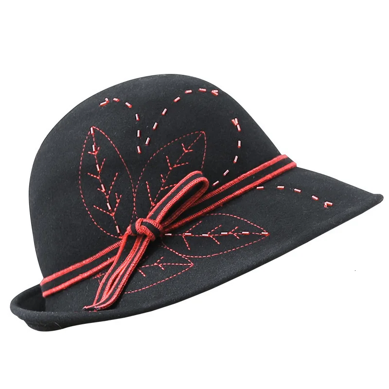 Autumn Winter Women Wool Felt Fedora Hats Soft Warm Formal Princess Hat With Leaves Embroidery Bucket Hats Bowler Hat Chapeau
Autumn Winter Women Wool Felt Fedora Hats Soft Warm Formal Princess Hat With Leaves Embroidery Bucket Hats Bowler Hat Chapeau