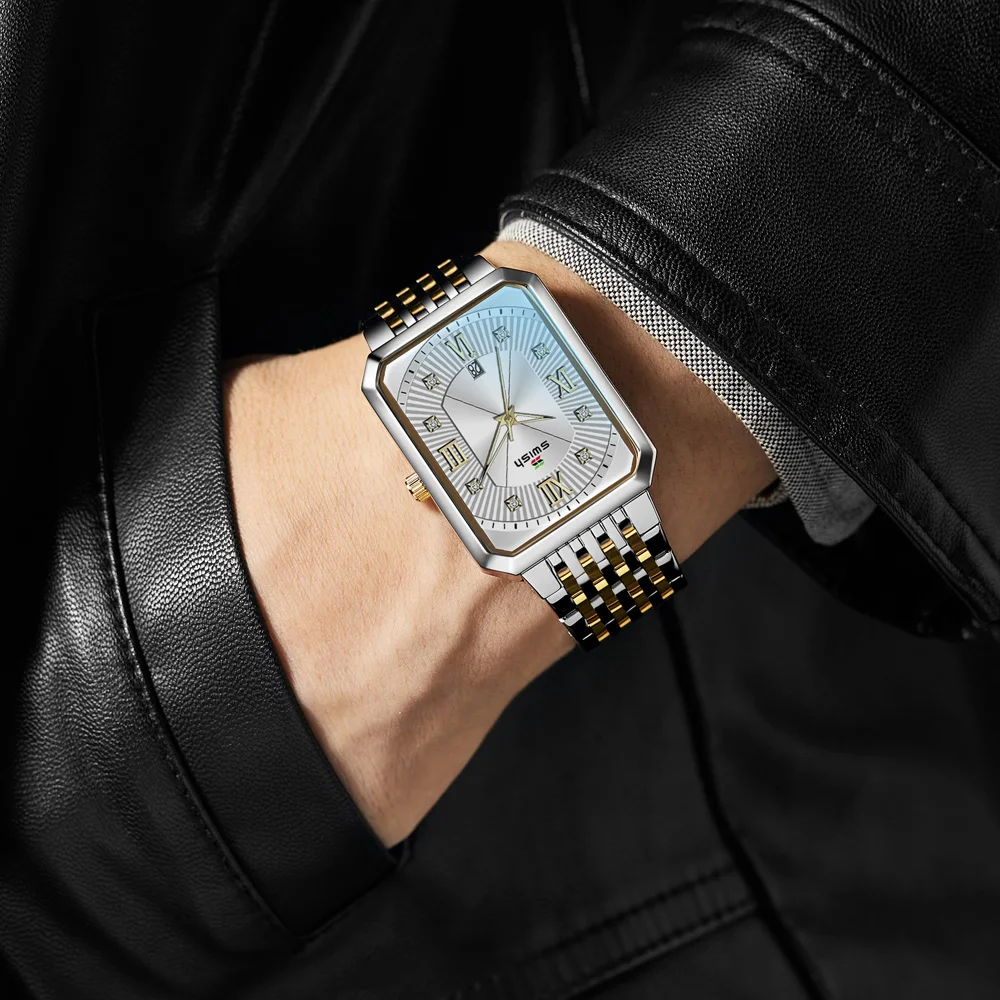 Fashion Men's Business Watch Golden Quartz Geneva Rectangle Case Clock for Man Top Brand Luxury Wristwatches
Fashion Men's Business Watch Golden Quartz Geneva Rectangle Case Clock for Man Top Brand Luxury Wristwatches