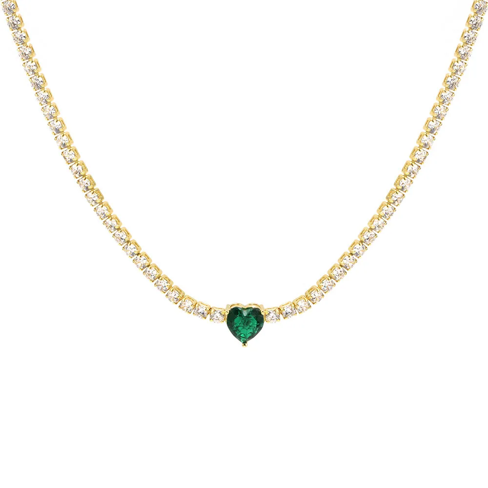 Valentine's Day Gift Heart Design Fashion Jewelry Gold Color 3mm CZ Tennis Chain Colorful Heart Stone Choker Necklace
Valentine's Day Gift Heart Design Fashion Jewelry Gold Color 3mm CZ Tennis Chain Colorful Heart Stone Choker Necklace