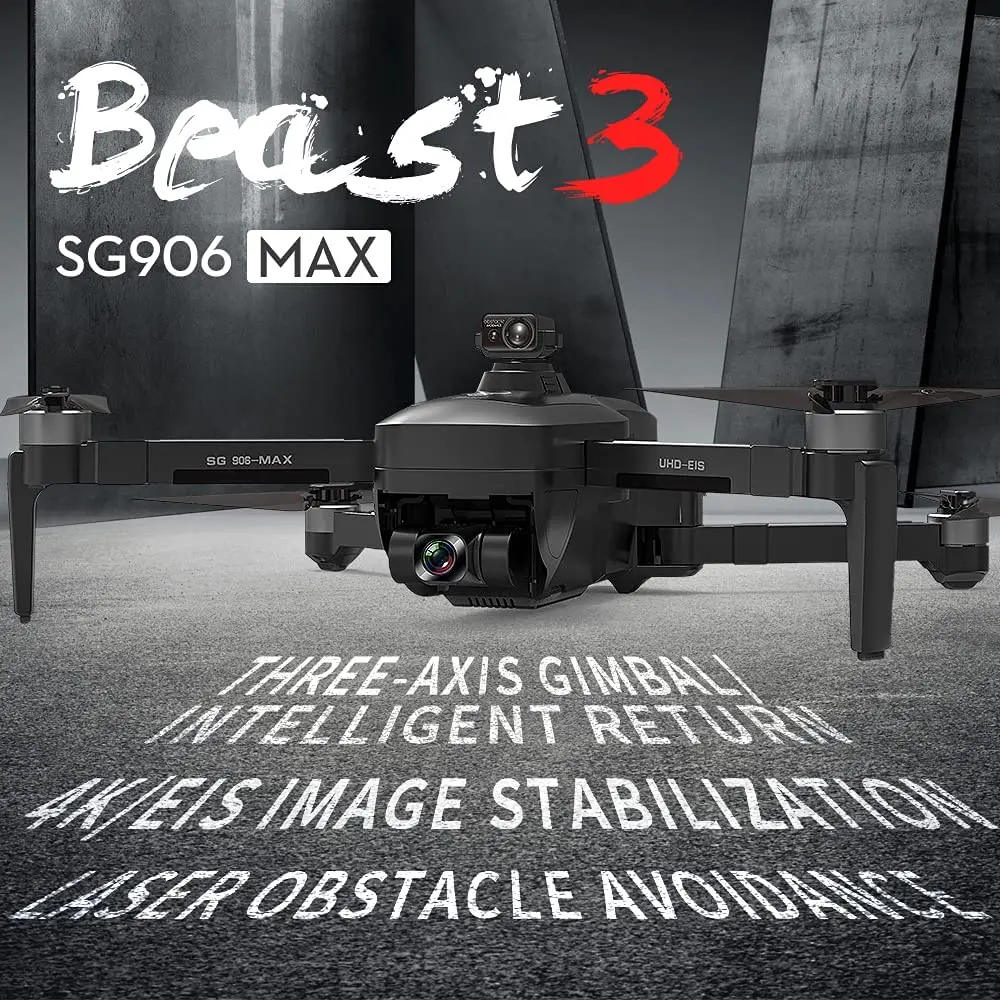 Квадрокоптер Beast SG906 MAX с камерой (UHD + EVO), 4K HD, Wi-Fi, дальность полета 1,2 км, 26 мин., включая головку для обхода препятствий
Квадрокоптер Beast SG906 MAX с камерой (UHD + EVO), 4K HD, Wi-Fi, дальность полета 1,2 км, 26 мин., включая головку для обхода препятствий
