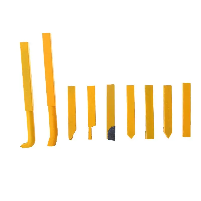 203F 9Pcs 10x10mm Carbide Tipped Lathe Metal Cutter Cutting Tools Set Turning Boring
203F 9Pcs 10x10mm Carbide Tipped Lathe Metal Cutter Cutting Tools Set Turning Boring