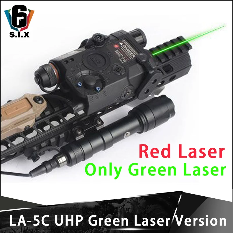 Тактическая вспышка Airsoft PEQ 15 LA-5C UHP с дистанционным переключателем только зеленая