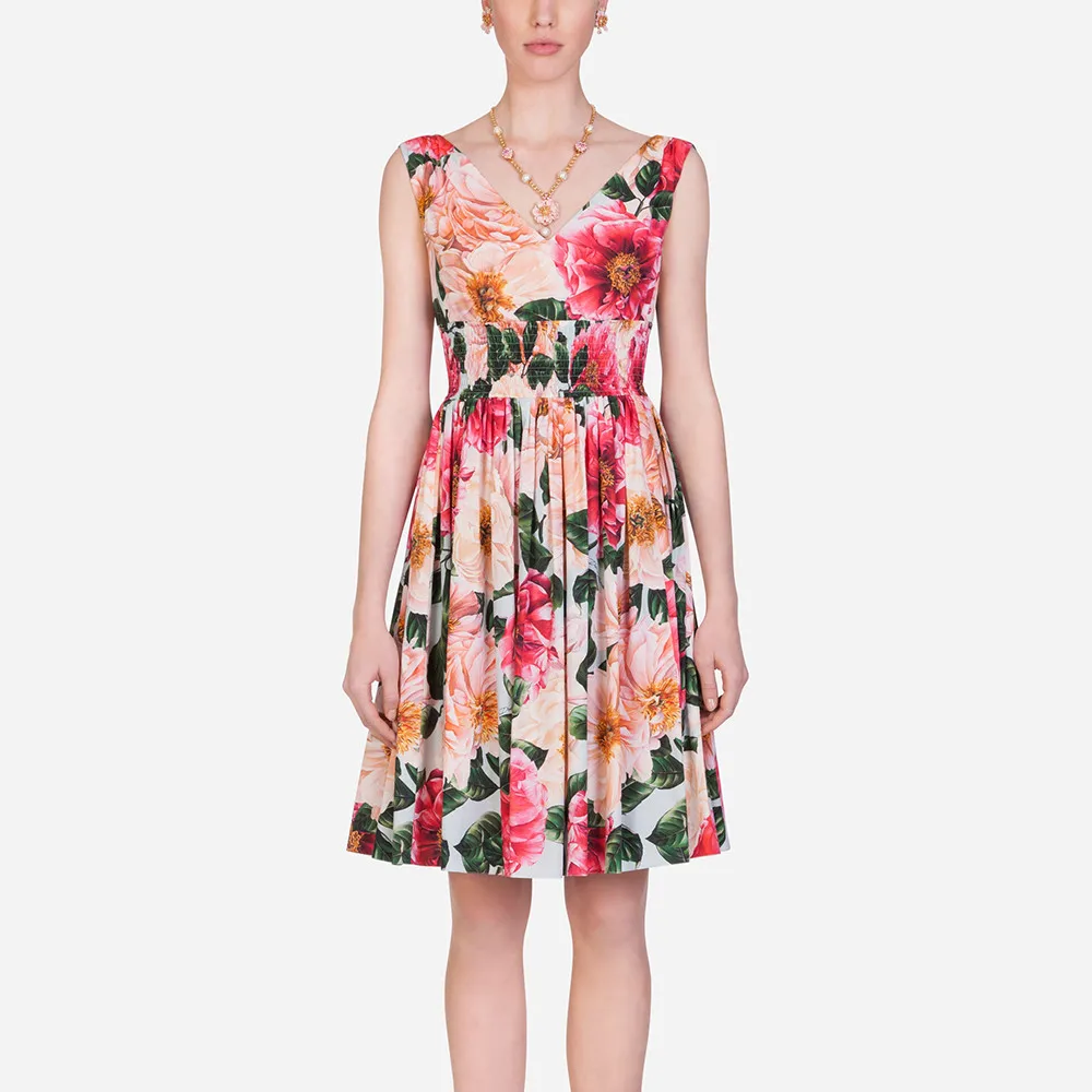 2021 Summer Camellia Floral Tank Dress Women Elegant Multicolor Flower Print Elastic Waist Vestidos Holiday Mini Short Dress
2021 Summer Camellia Floral Tank Dress Women Elegant Multicolor Flower Print Elastic Waist Vestidos Holiday Mini Short Dress