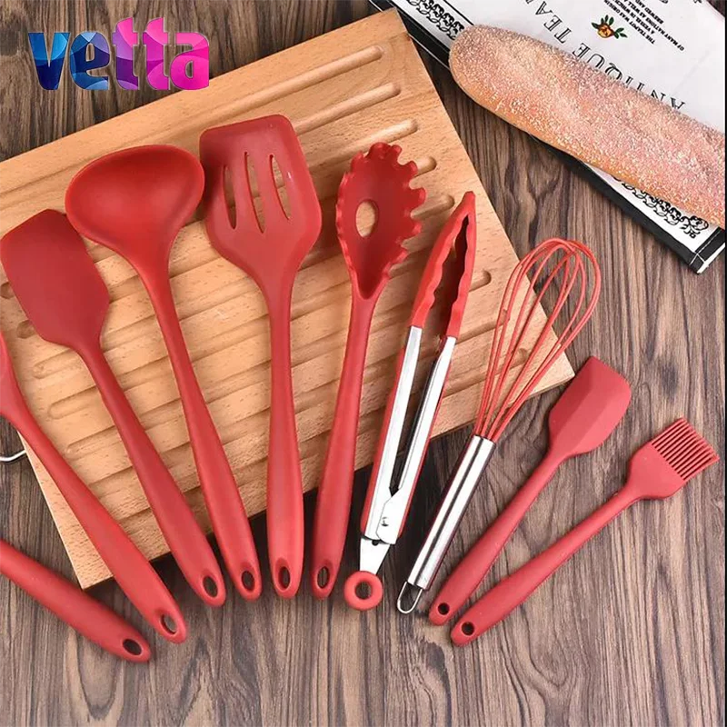 kitchen set silicone Kitchenware 10-Piece Set Non-Stick Silicone Shovel Spoon Kitchen Tools 10-Piece Set kitchen accessories
kitchen set silicone Kitchenware 10-Piece Set Non-Stick Silicone Shovel Spoon Kitchen Tools 10-Piece Set kitchen accessories