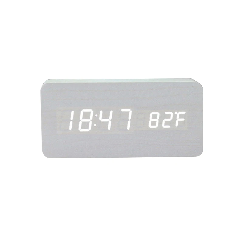 USB/AAA Clocks LED Wooden Alarm Clock Watch Table Voice Control Digital Wood Despertador Electronic Desktop Table Decor 
USB/AAA Clocks LED Wooden Alarm Clock Watch Table Voice Control Digital Wood Despertador Electronic Desktop Table Decor