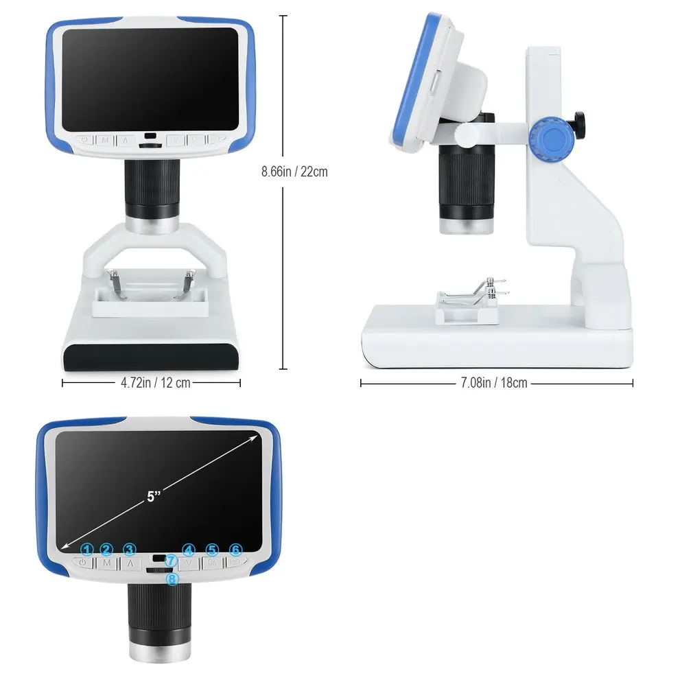 AD205 Desktop Digital Mini Microscope With 5 Inch LCD Screen Biological Educational Student For Children Kids Gift
AD205 Desktop Digital Mini Microscope With 5 Inch LCD Screen Biological Educational Student For Children Kids Gift