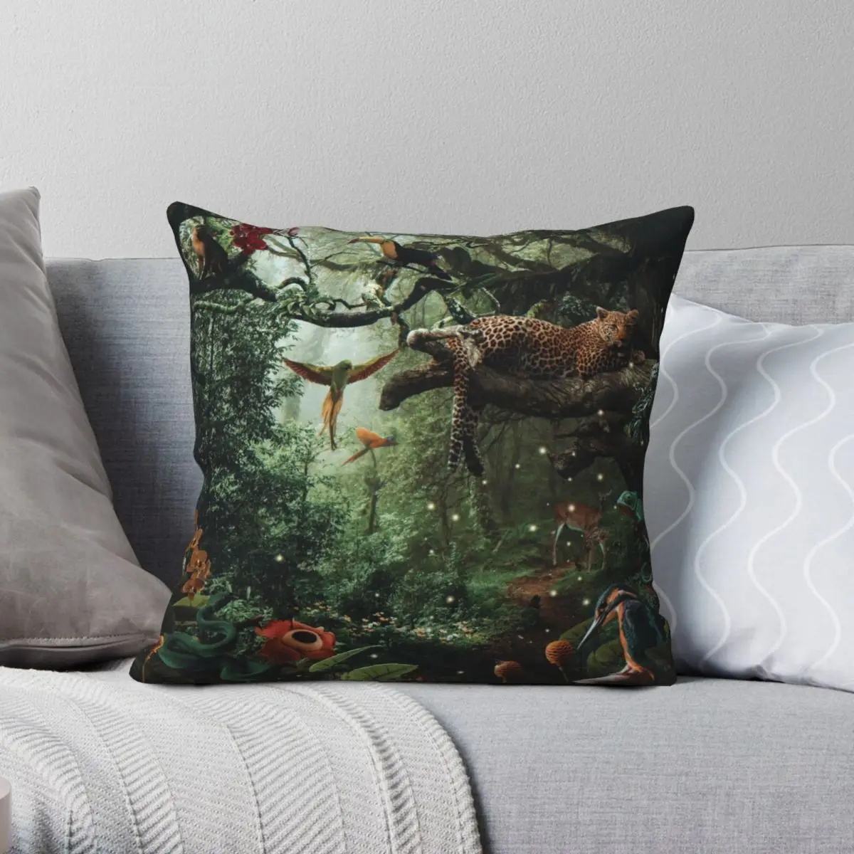 LEOPARD IN THE RAIN FOREST Square Pillowcase Polyester Linen Velvet Creative Zip Decor Throw Pillow Case Sofa Cushion Cover
LEOPARD IN THE RAIN FOREST Square Pillowcase Polyester Linen Velvet Creative Zip Decor Throw Pillow Case Sofa Cushion Cover