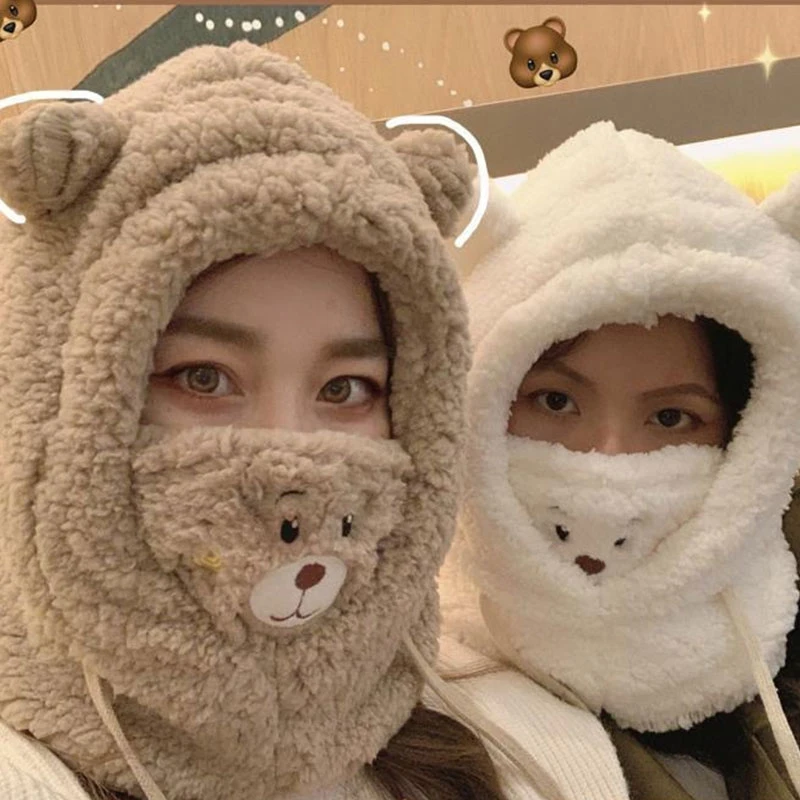 Newest Beanies Hat Cartoon Cute Bear Ear Novelty Hats Soft Warm Winter Outdoor Mask Casual Plush Hat Scarf Set Women Fashion Cap
Newest Beanies Hat Cartoon Cute Bear Ear Novelty Hats Soft Warm Winter Outdoor Mask Casual Plush Hat Scarf Set Women Fashion Cap