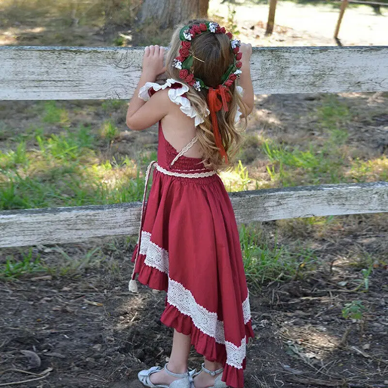 Kids Girl Sleeveless Party Dress Summer Lovely White Ruffle Princess Skirt Baby Girdle Lace Up Fashion Red Swallow Tail
Kids Girl Sleeveless Party Dress Summer Lovely White Ruffle Princess Skirt Baby Girdle Lace Up Fashion Red Swallow Tail