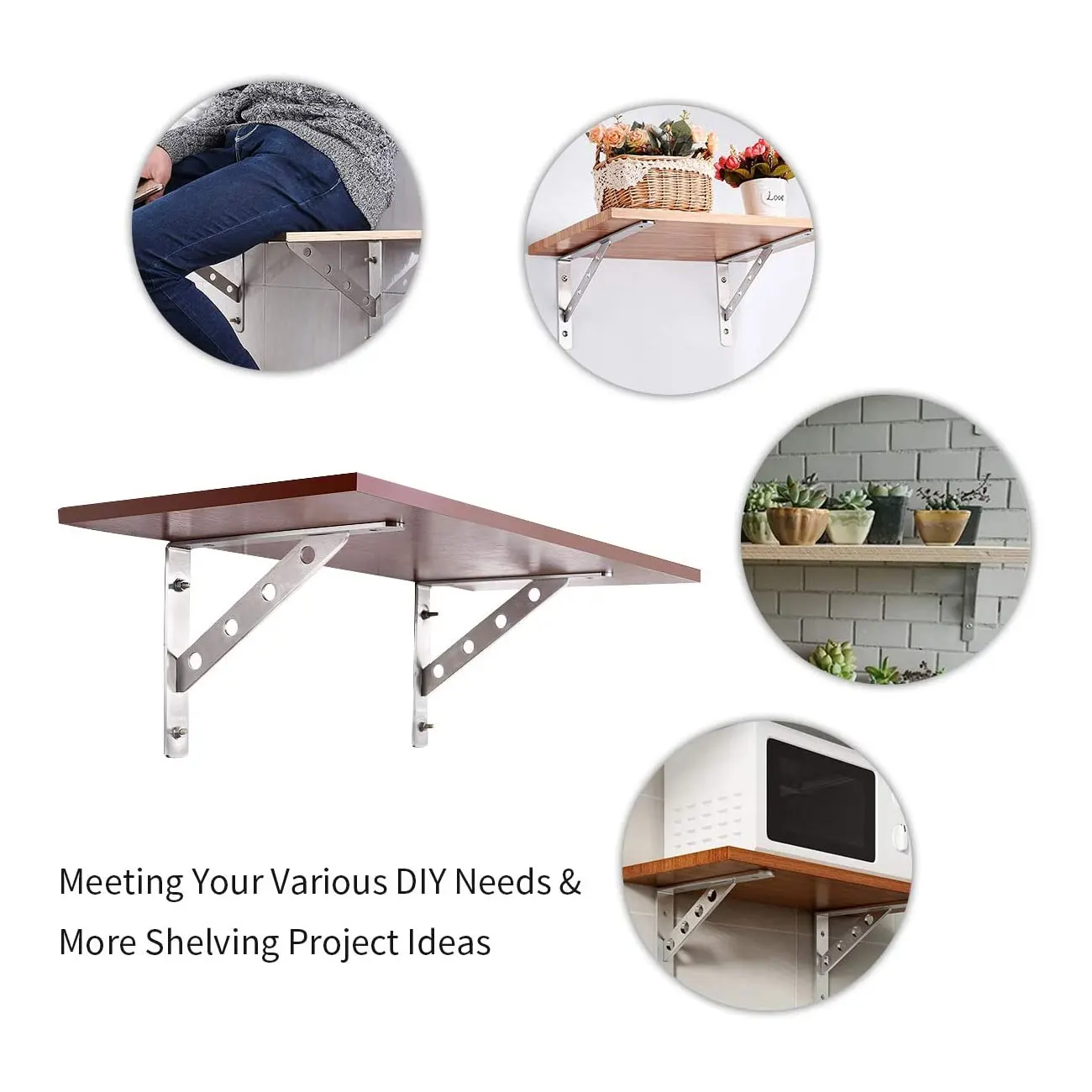 YUMORE 2PCS Stainless Steel Triangle Brackets Detachable Wall Shelf Bracket Heavy Support Wall Mounted Bench Table Shelf Bracket
YUMORE 2PCS Stainless Steel Triangle Brackets Detachable Wall Shelf Bracket Heavy Support Wall Mounted Bench Table Shelf Bracket