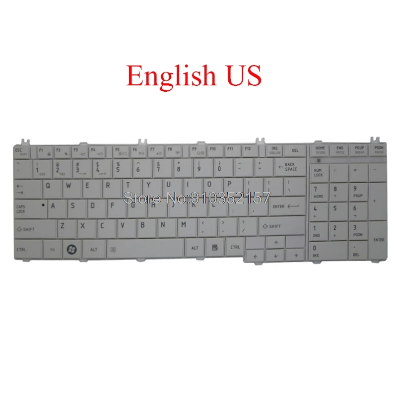 

US SW Keyboard For Toshiba For Satellite L650 L655 L670 L675 C650 C655 9Z.N4WSQ.101 AEBLBU00010 English Swiss white new