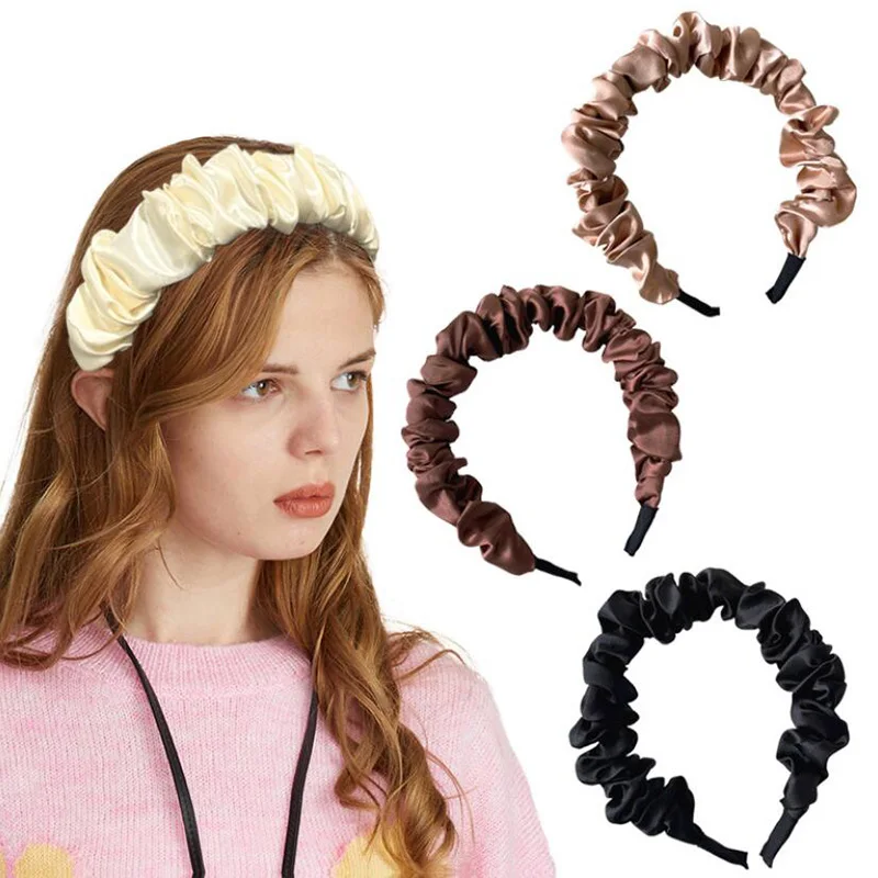 Solid Color Slik Pleated Hairband for Women Fashion Scrunchy Headband Retro Hair Loop Female Hair Accessories Wrinkle Casual
Solid Color Slik Pleated Hairband for Women Fashion Scrunchy Headband Retro Hair Loop Female Hair Accessories Wrinkle Casual