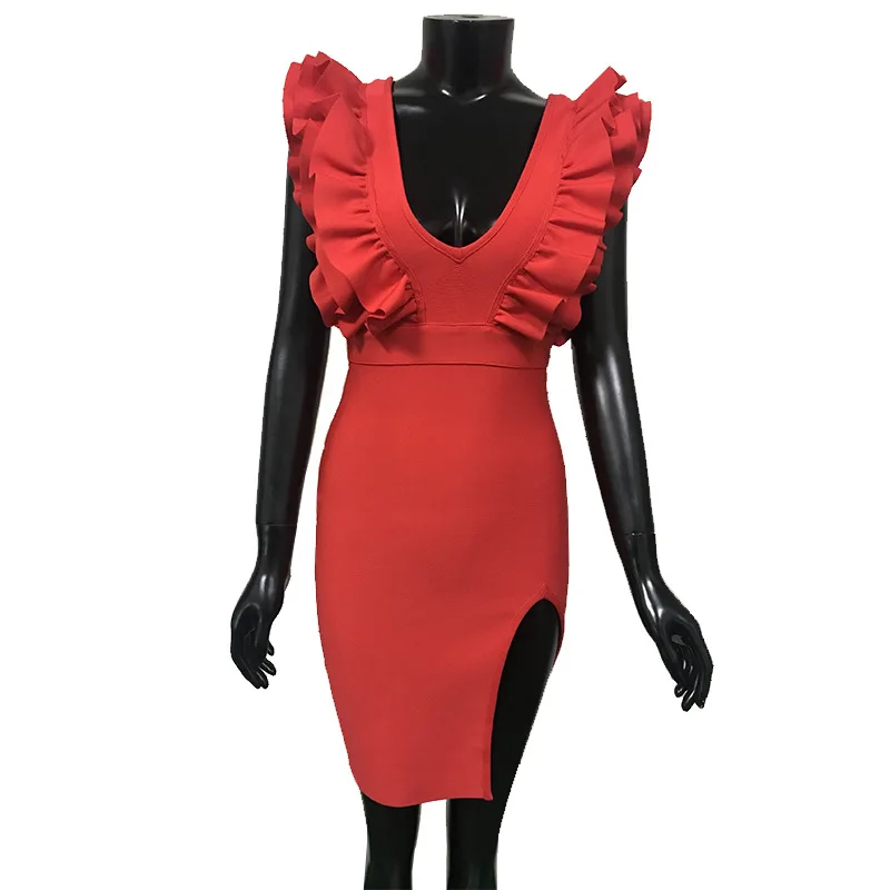 2021 Women Summer New Sexy Bandage Dress Red Deep V Sleeveless Bag Hip Split High Waist Dress Club Mini Party Nightclub Vestidos
2021 Women Summer New Sexy Bandage Dress Red Deep V Sleeveless Bag Hip Split High Waist Dress Club Mini Party Nightclub Vestidos