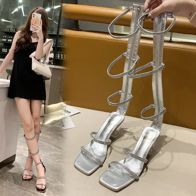 Roman strap sandals 2021 summer new fairy style rhinestone crystal with wild square toe open toe women's shoes
Roman strap sandals 2021 summer new fairy style rhinestone crystal with wild square toe open toe women's shoes
