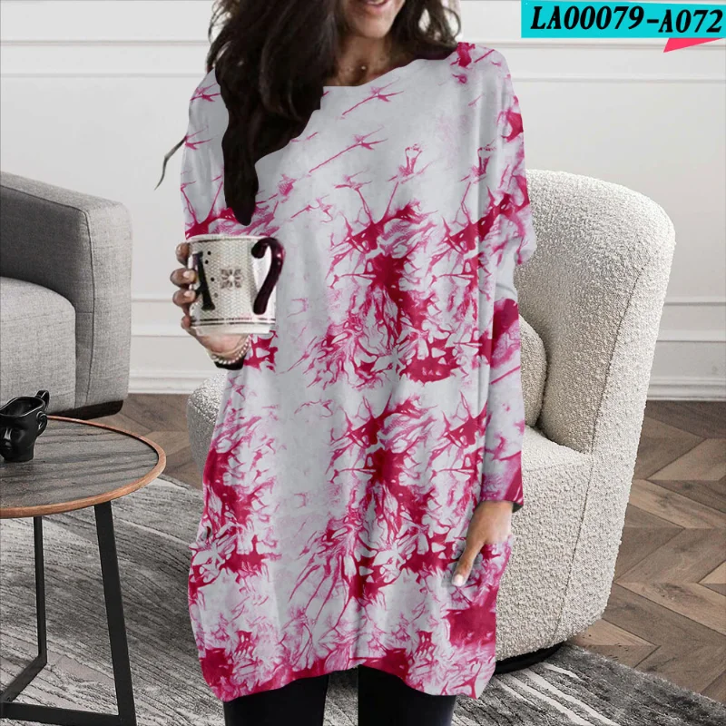 Summer Fashion Tie-dye Print 2021 Hot Sale Personality Ladies Dress Long Sleeve Casual Loose O-neck Oversized Mid-length Dresses
Summer Fashion Tie-dye Print 2021 Hot Sale Personality Ladies Dress Long Sleeve Casual Loose O-neck Oversized Mid-length Dresses