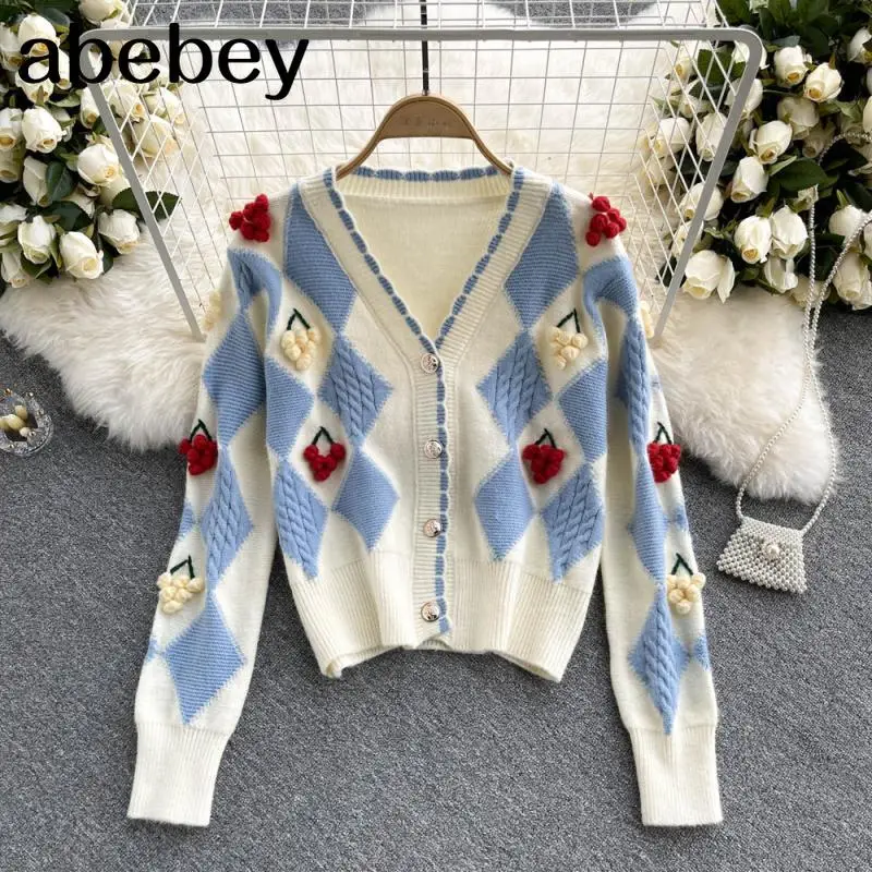 Sweet College Style Knitted Cardigan Women Design Argyle Plaid Casual Loose Sweater Autumn Winter Thick Warm Outerwear
Sweet College Style Knitted Cardigan Women Design Argyle Plaid Casual Loose Sweater Autumn Winter Thick Warm Outerwear