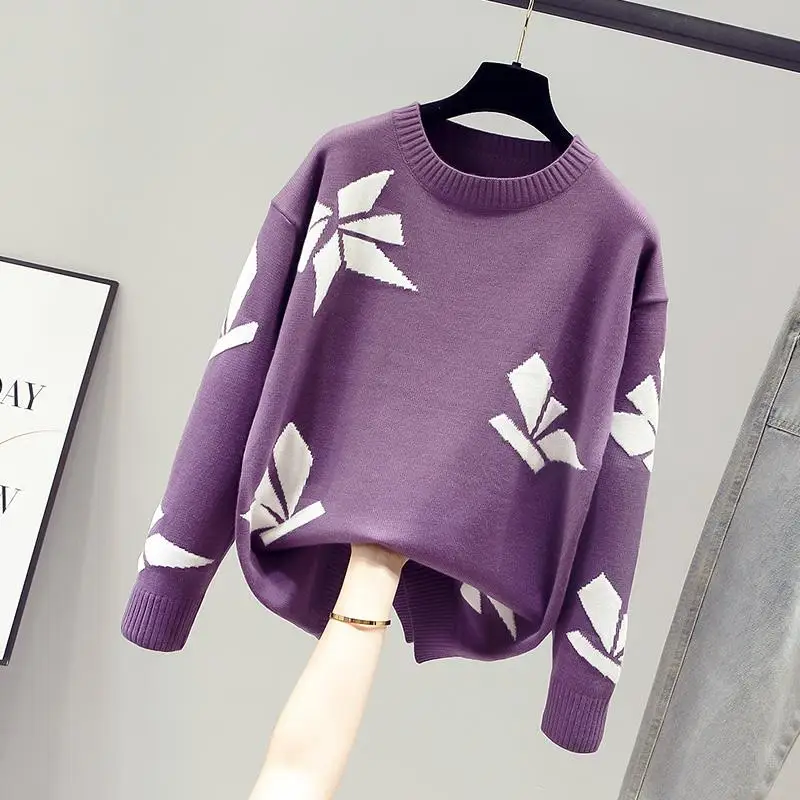 Women Warm Thick Loose Knitted Basic Sweaters Jumpers Casual Autumn Winter O Neck Purple Sweaters Streetwear Pullover
Women Warm Thick Loose Knitted Basic Sweaters Jumpers Casual Autumn Winter O Neck Purple Sweaters Streetwear Pullover