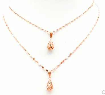 

Женское ожерелье из розового золота 585 пробы, с подвеской в виде капли воды, 40-50 см