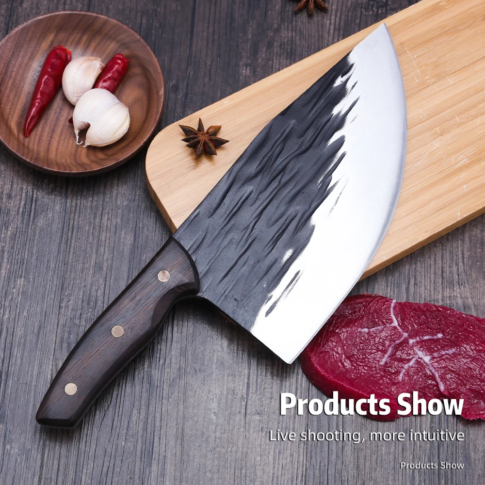 XYj Forged Butcher Cleaver 8-inch High Carbon Stainless Steel Chef Slicing Knife Meat Bone Vegetable Cutter For Kitchen Camping
XYj Forged Butcher Cleaver 8-inch High Carbon Stainless Steel Chef Slicing Knife Meat Bone Vegetable Cutter For Kitchen Camping