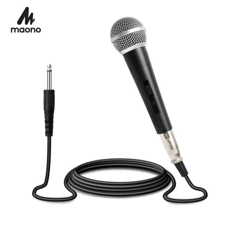 Металлический кардиоидный микрофон MAONO K01 динамический караоке с XLR кабелем для