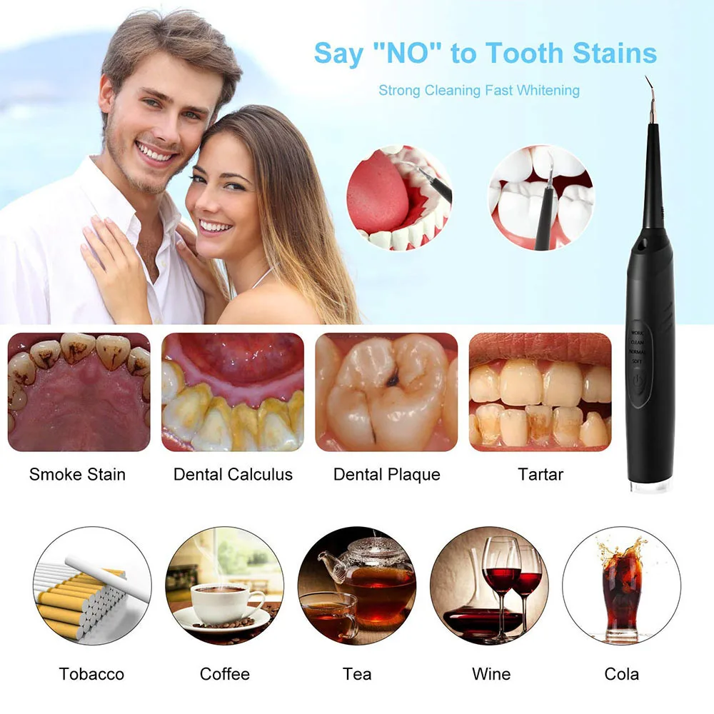 Electric Ultrasonic Sonic Dental Scaler Tooth Calculus Remover Cleaner Tooth Stains Tartar Tool Whiten Teeth Tartar Remove
Electric Ultrasonic Sonic Dental Scaler Tooth Calculus Remover Cleaner Tooth Stains Tartar Tool Whiten Teeth Tartar Remove